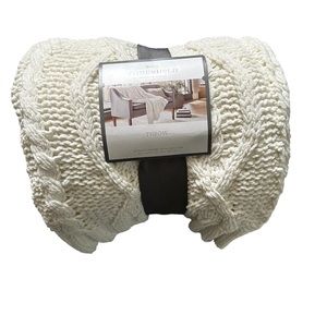 Target Threshold White Knit Blanket